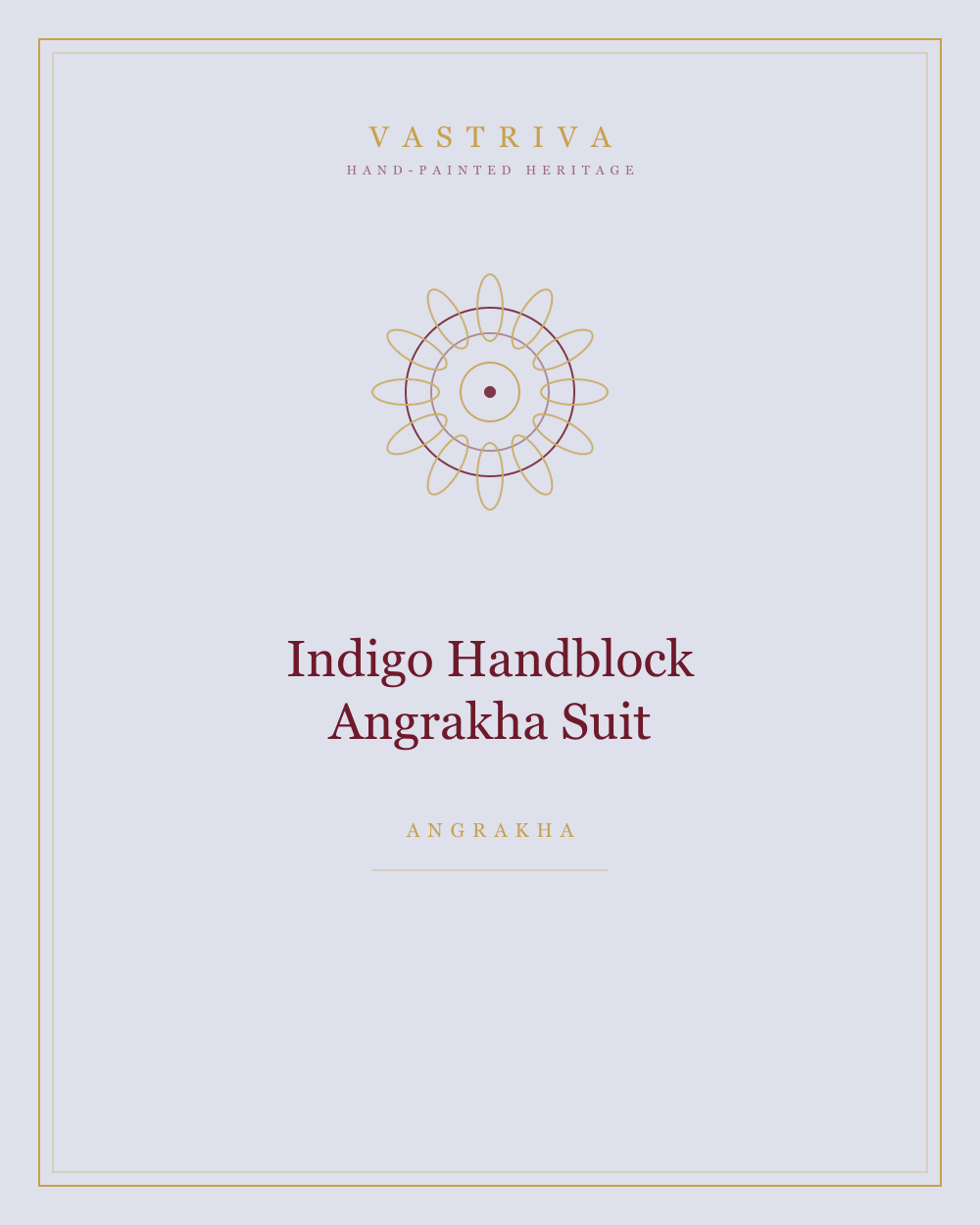 Indigo Handblock Angrakha Suit