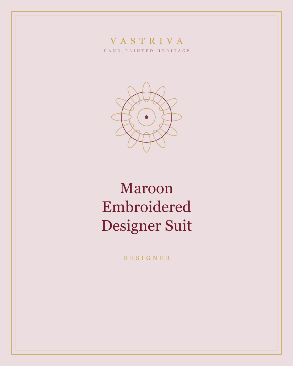 Maroon Embroidered Designer Suit