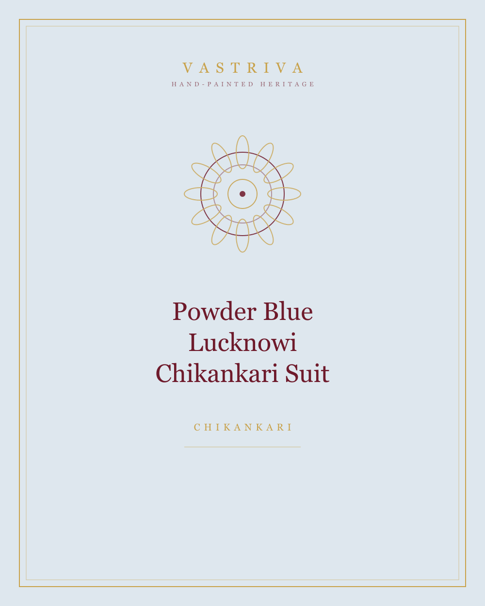 Powder Blue Lucknowi Chikankari Suit