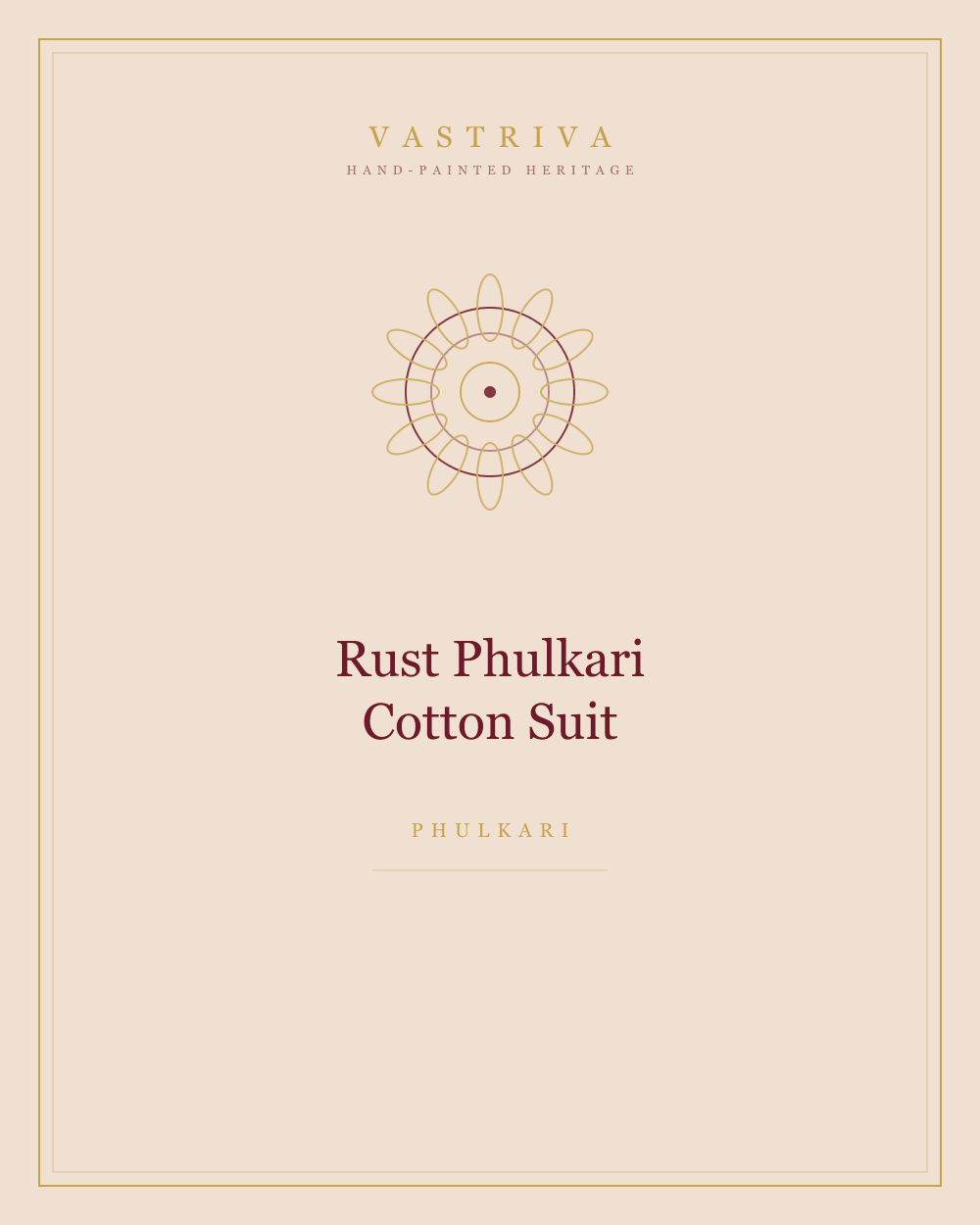 Rust Phulkari Cotton Suit