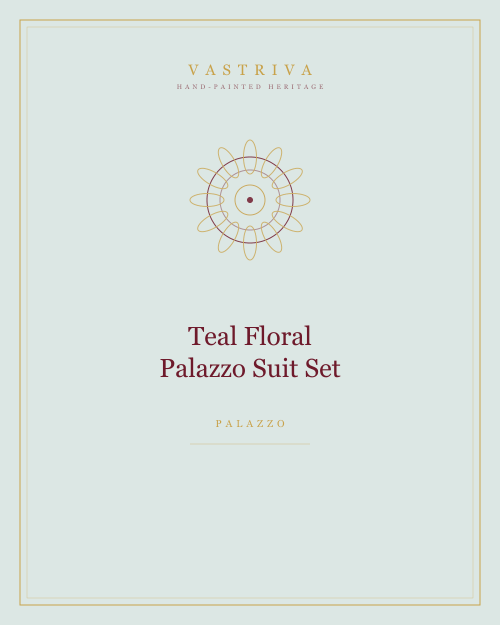 Teal Floral Palazzo Suit Set